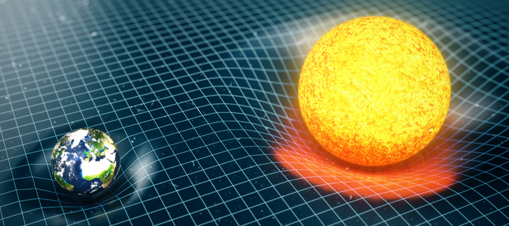 The shape of the universe in space-time continuum.